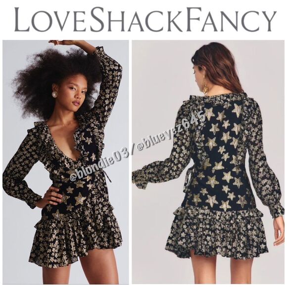 LoveShackFancy Dresses & Skirts - LoveShackFancy “Findlay” star print wrap dress 2